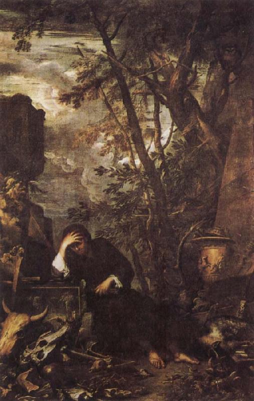 Salvator Rosa Democritus in Meditation France oil painting art